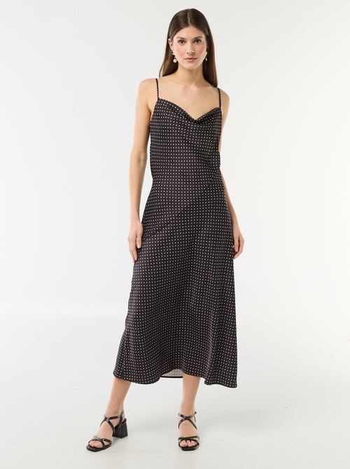 Abito lungo satinato a spalline sottili - Kiabi