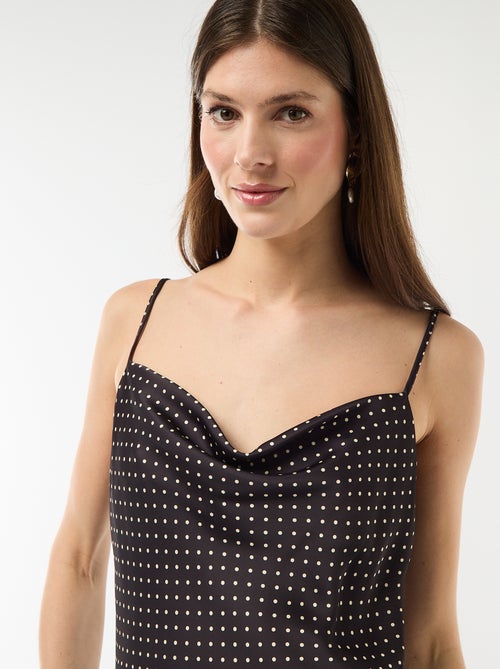 Abito lungo satinato a spalline sottili - Kiabi