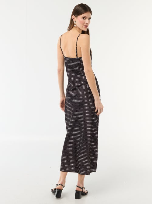 Abito lungo satinato a spalline sottili - Kiabi