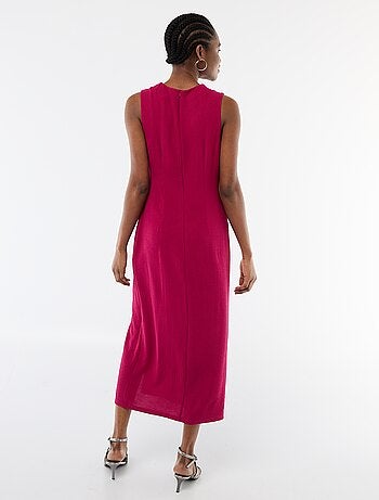 Abito lungo senza maniche con effetto drappeggiato