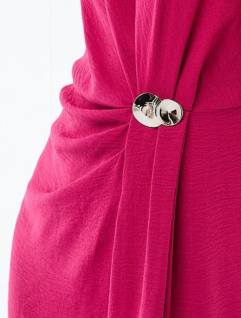 Abito lungo senza maniche con effetto drappeggiato