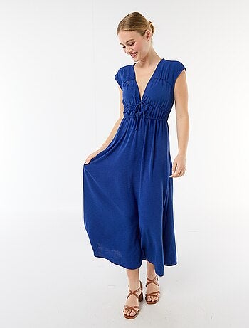 Abito lungo senza maniche con nodo