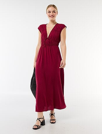 Abito lungo senza maniche con nodo