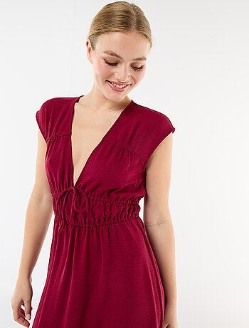 Abito lungo senza maniche con nodo