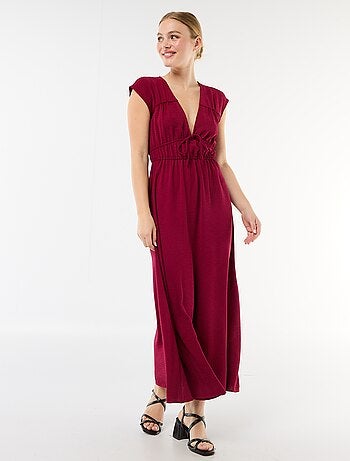 Abito lungo senza maniche con nodo