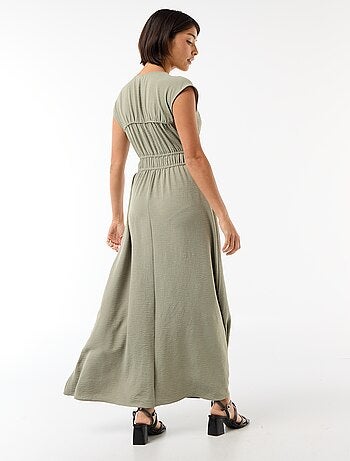 Abito lungo senza maniche con nodo
