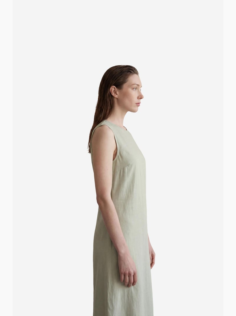 Abito lungo senza maniche con scollo a u e cut out my fashion Verde pastello - Kiabi