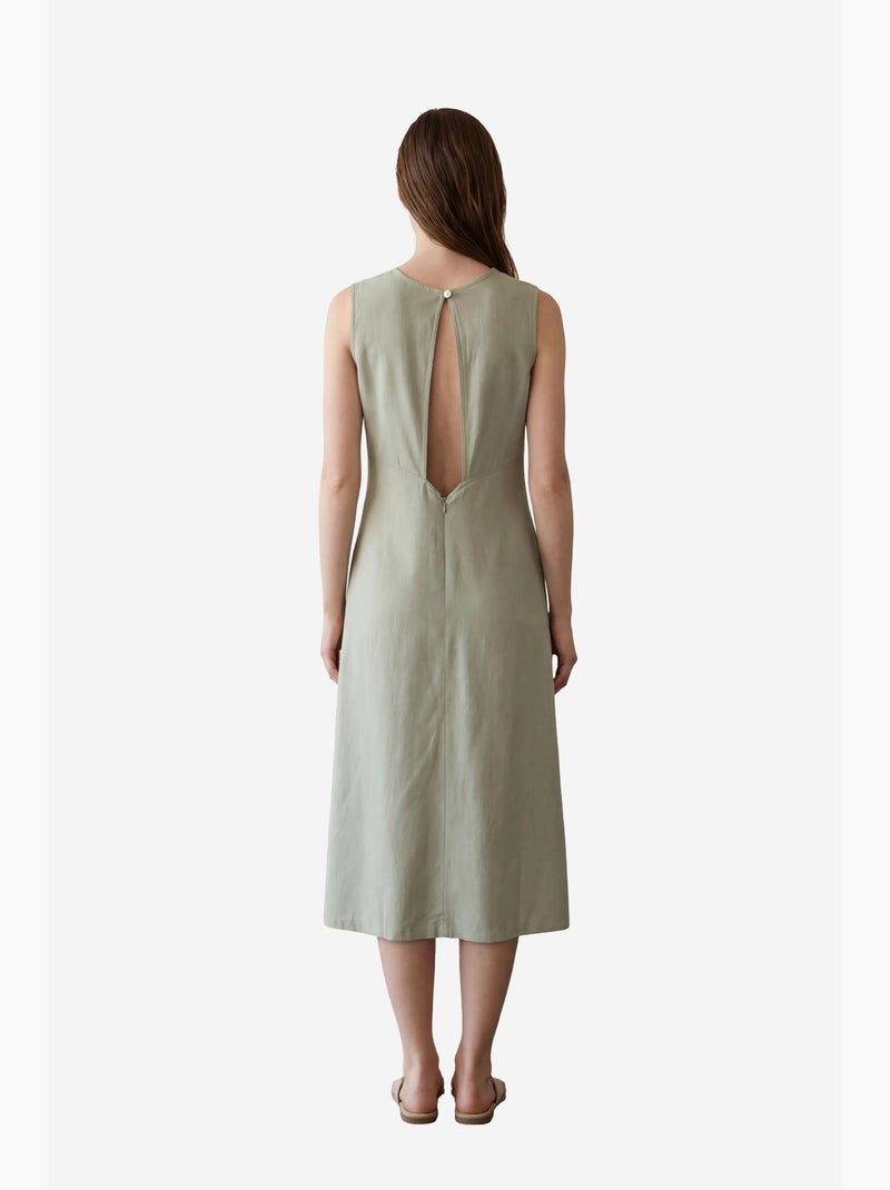 Abito lungo senza maniche con scollo a u e cut out my fashion Verde pastello - Kiabi