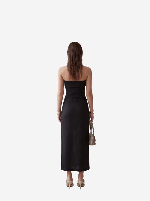 Abito lungo senza spalline con cintura my fashion - Kiabi