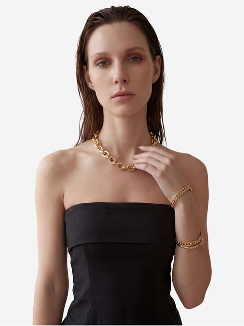 Abito lungo senza spalline con cintura my fashion - Kiabi