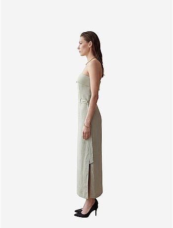 Abito lungo senza spalline con cintura my fashion