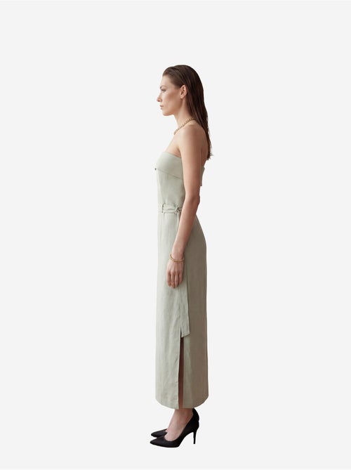 Abito lungo senza spalline con cintura my fashion - Kiabi Abito lungo senza spalline con cintura my fashion - Kiabi
