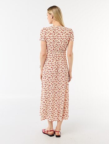 Abito lungo stampato all-over fine