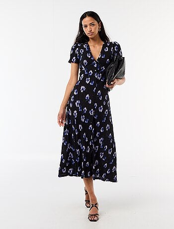 Abito lungo stampato all-over fine