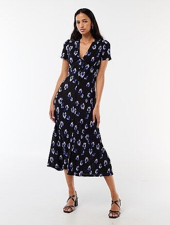 Abito lungo stampato all-over fine