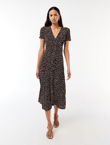 Abito lungo stampato all-over fine