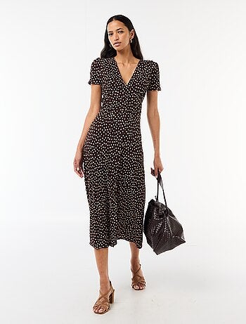 Abito lungo stampato all-over fine