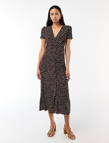 Abito lungo stampato all-over fine