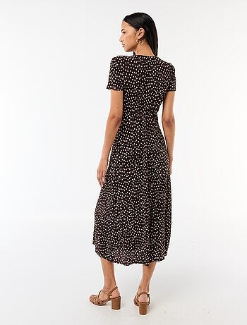 Abito lungo stampato all-over fine