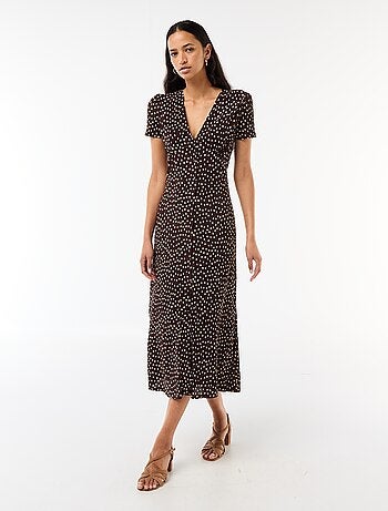 Abito lungo stampato all-over fine