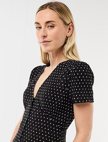 Abito lungo stampato all-over fine