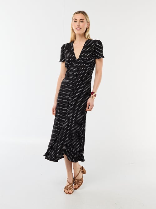 Abito lungo stampato all-over fine - Kiabi