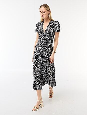 Abito lungo stampato all-over fine