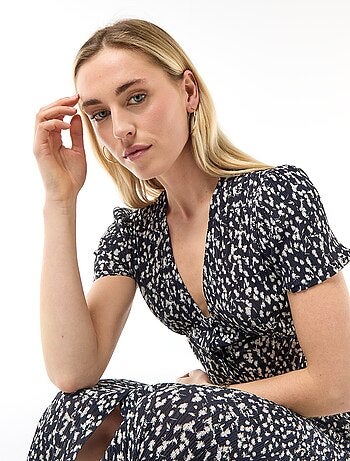 Abito lungo stampato all-over fine