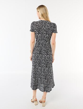 Abito lungo stampato all-over fine