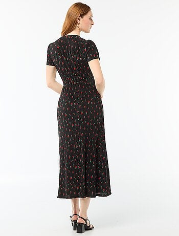Abito lungo stampato all-over fine