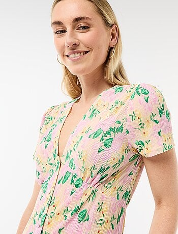 Abito lungo stampato all-over fine