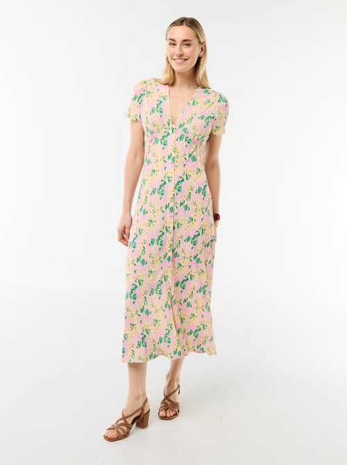 Abito lungo stampato all-over fine - Kiabi