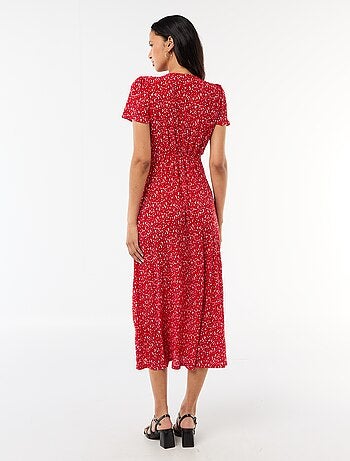 Abito lungo stampato all-over fine