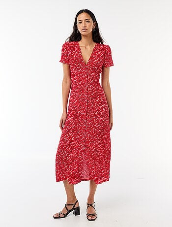 Abito lungo stampato all-over fine