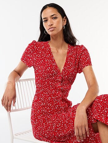 Abito lungo stampato all-over fine