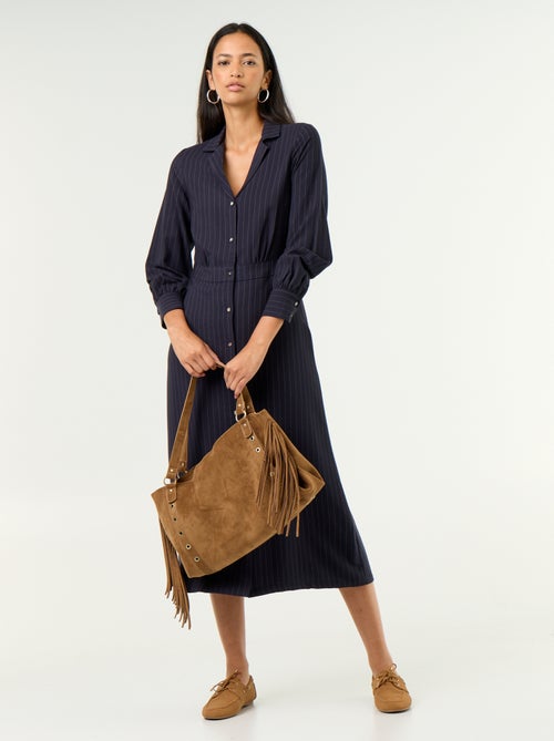 Abito lungo taglio camicia - Kiabi