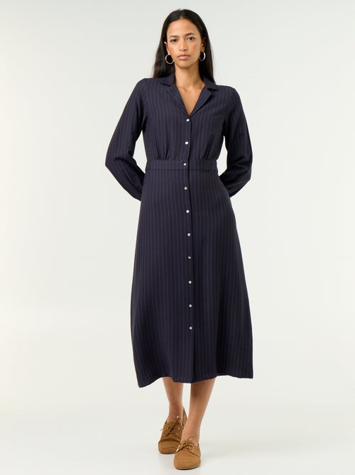 Abito lungo taglio camicia - Kiabi