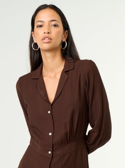 Abito lungo taglio camicia - Kiabi