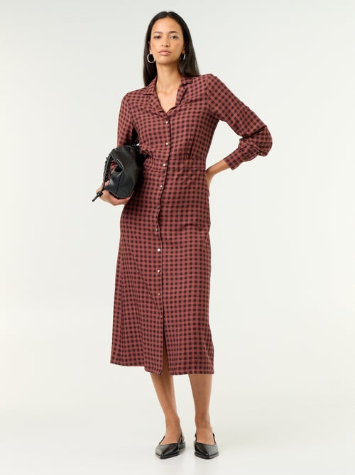 Abito lungo taglio camicia - Kiabi