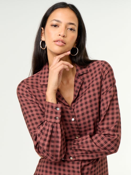 Abito lungo taglio camicia - Kiabi