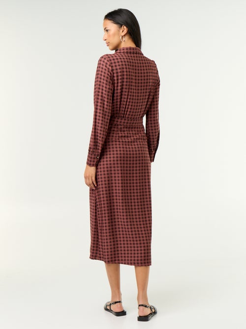 Abito lungo taglio camicia - Kiabi