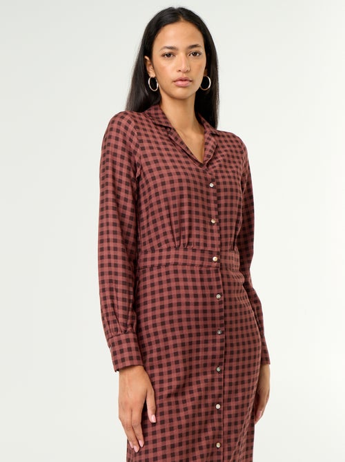 Abito lungo taglio camicia - Kiabi