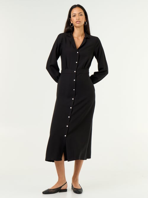 Abito lungo taglio camicia - Kiabi