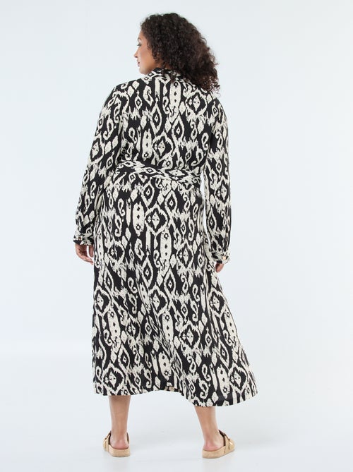 Abito lungo taglio chemisier con cintura in vita - Kiabi