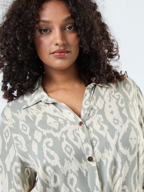 Abito lungo taglio chemisier con cintura in vita - Kiabi