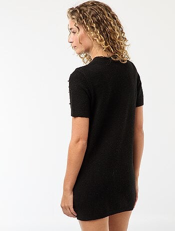 Abito maglia a maglione morbido con perle