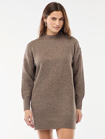 Abito maglia con bottoni decorativi