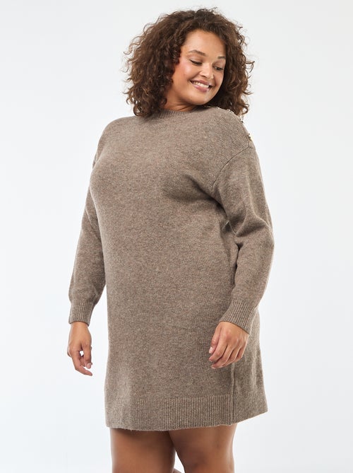 Abito maglia con bottoni decorativi sulla spalla - Kiabi