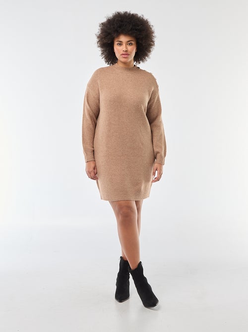 Vestito Midi Taglie Forti FTCayanz Vestito Tunica Donna Midi - Lino E Cotone, Taglie Forti, Manica Corta Abito Oversize Con Tasche - Foto 13