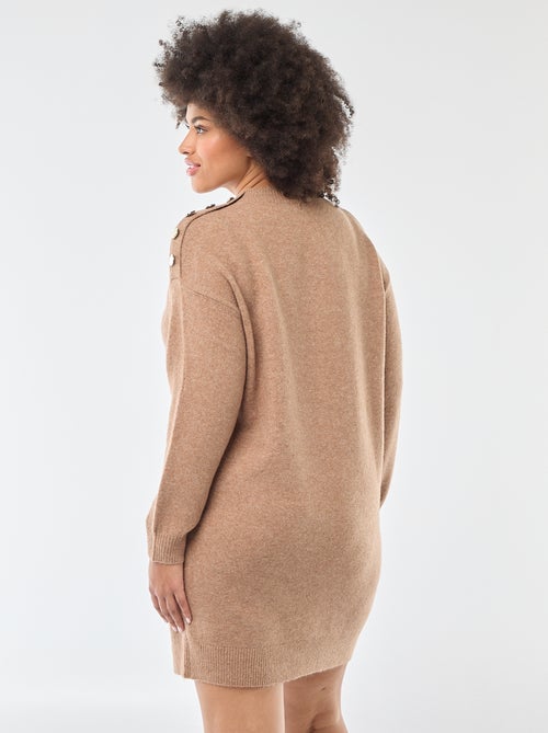 Abito maglia con bottoni decorativi sulla spalla - Kiabi